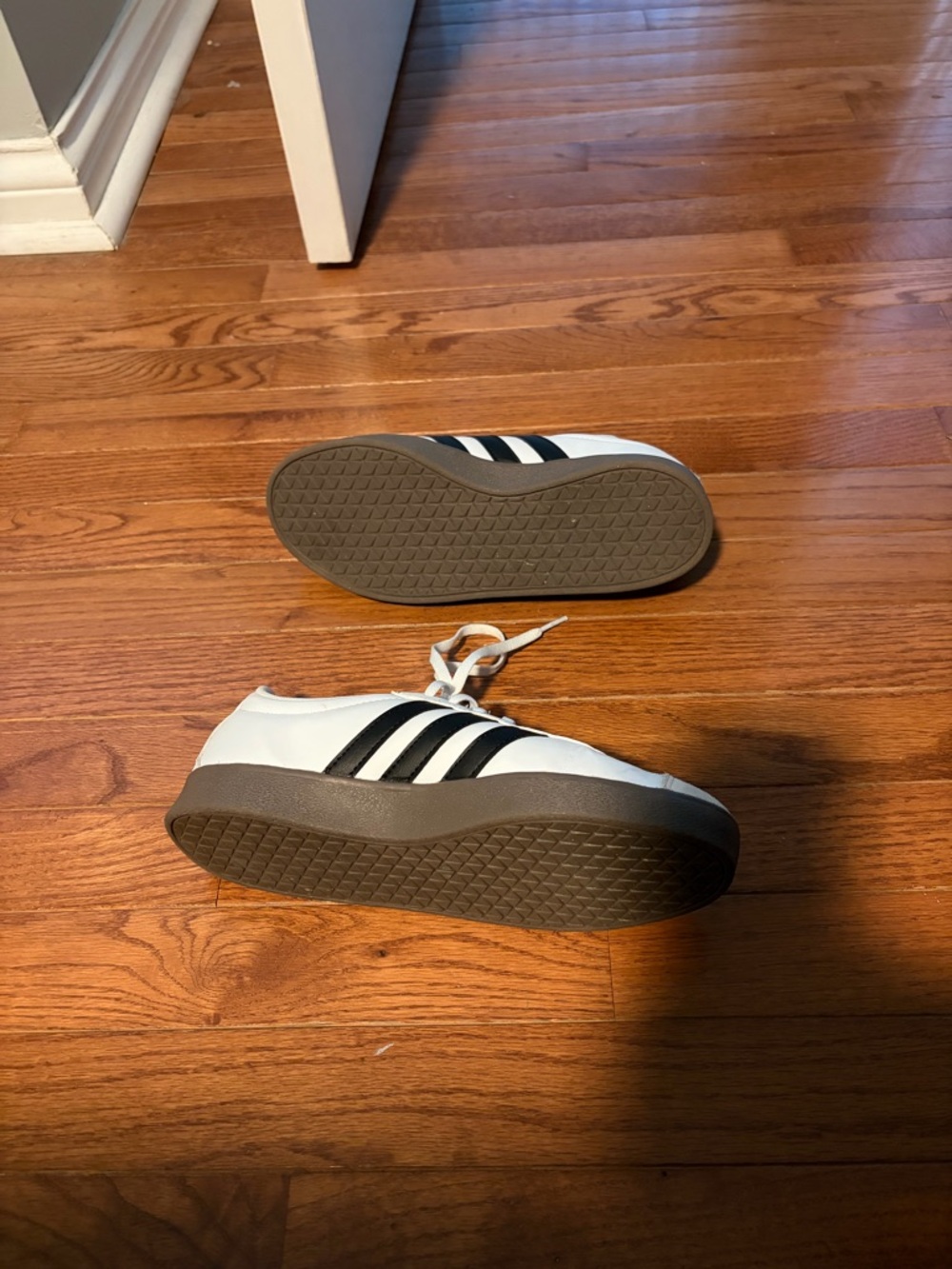 adidas White Sneakers with Black Three-Stripes - Picture 3 of 3